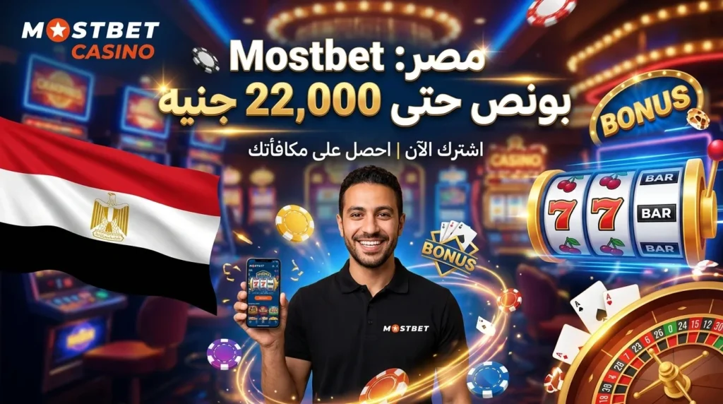 Mostbet مصر: بونص حتى 22,000 جنيه على أول إيداع 2026